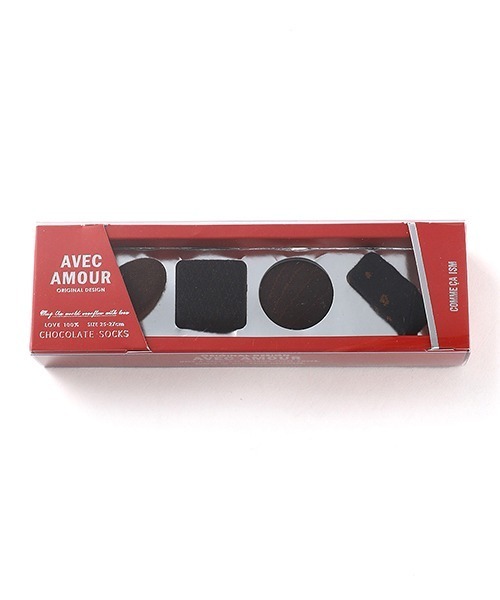 COMME CA ISM(コムサイズム)の「BOXチョコ風 アンクルソックス(ソックス/靴下・メンズ・ブラック/ブラウン・27cm)」の4枚目の写真
