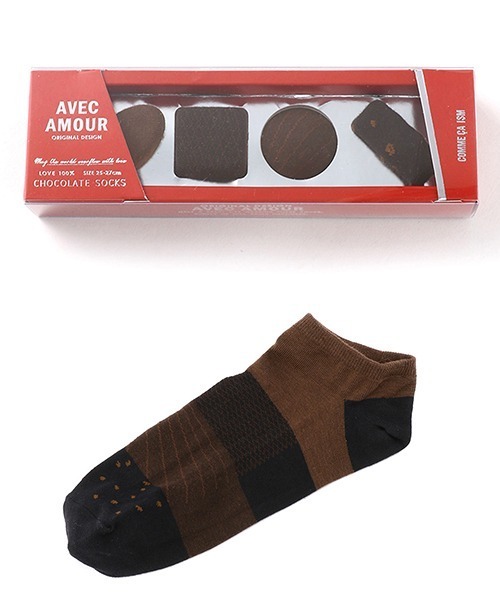 COMME CA ISM(コムサイズム)の「BOXチョコ風 アンクルソックス(ソックス/靴下・メンズ・ブラック/ブラウン・27cm)」の12枚目の写真
