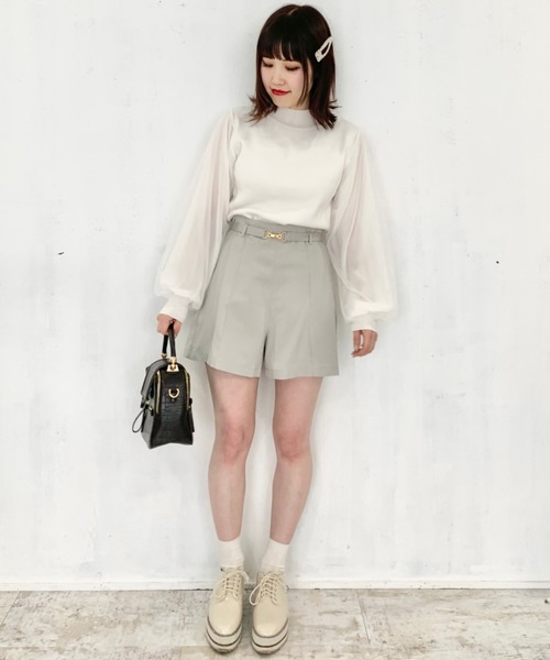 EPIMI E'PIMMY（エピミエピミー）の「チュールスリーブ×モックネックニット（ニット/セーター・レディース・アイボリー/オフホワイト/ピンクベージュ・MEDIUM）」の10枚目の写真