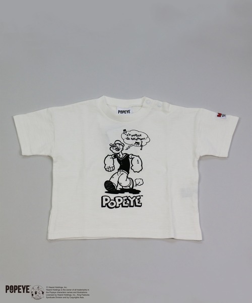 JAM & LINK(ジャムアンドリンク)の「Popeye/ポパイ 半袖Tシャツ(Tシャツ/カットソー・キッズ・チャコールグレー/オフホワイト・90cm/110cm/100cm/120cm/130cm/140cm/150cm/160cm)」の1枚目の写真