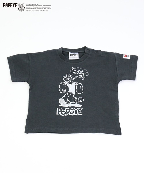 JAM & LINK(ジャムアンドリンク)の「Popeye/ポパイ 半袖Tシャツ(Tシャツ/カットソー・キッズ・チャコールグレー/オフホワイト・90cm/110cm/100cm/120cm/130cm/140cm/150cm/160cm)」の2枚目の写真