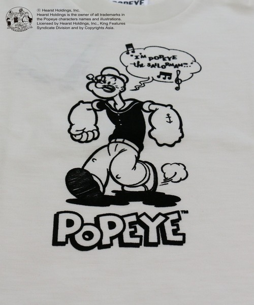 JAM & LINK(ジャムアンドリンク)の「Popeye/ポパイ 半袖Tシャツ(Tシャツ/カットソー・キッズ・チャコールグレー/オフホワイト・90cm/110cm/100cm/120cm/130cm/140cm/150cm/160cm)」の4枚目の写真