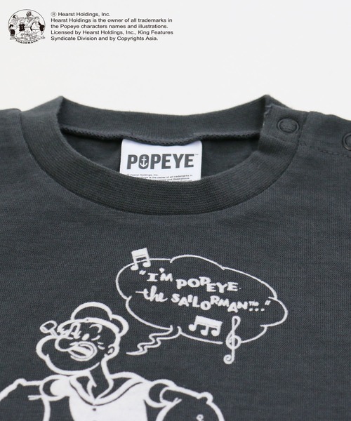 JAM & LINK(ジャムアンドリンク)の「Popeye/ポパイ 半袖Tシャツ(Tシャツ/カットソー・キッズ・チャコールグレー/オフホワイト・90cm/110cm/100cm/120cm/130cm/140cm/150cm/160cm)」の11枚目の写真