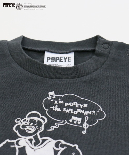 JAM & LINK(ジャムアンドリンク)の「Popeye/ポパイ 半袖Tシャツ(Tシャツ/カットソー・キッズ・チャコールグレー/オフホワイト・90cm/110cm/100cm/120cm/130cm/140cm/150cm/160cm)」の14枚目の写真