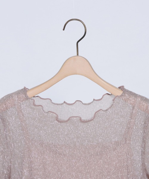 archives（アルシーヴ）の「キャミインナー付きラメプリーツプルオーバー（Tシャツ/カットソー・レディース・グレー系その他/シルバーグレー/ピンク系その他・MEDIUM）」の10枚目の写真