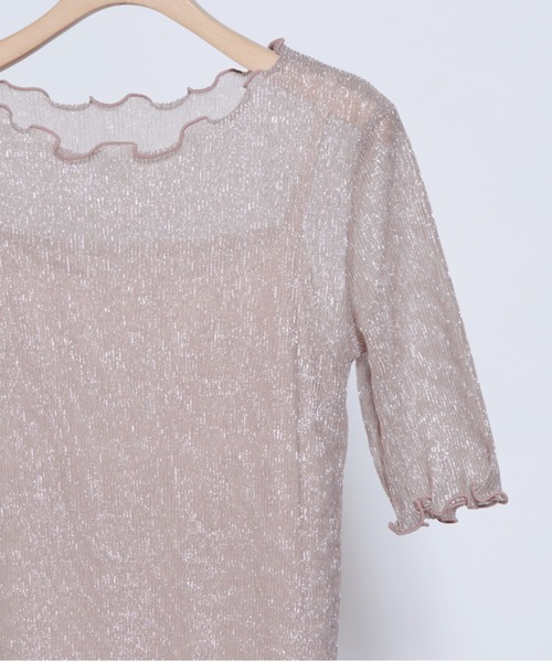 archives（アルシーヴ）の「キャミインナー付きラメプリーツプルオーバー（Tシャツ/カットソー・レディース・グレー系その他/シルバーグレー/ピンク系その他・MEDIUM）」の11枚目の写真