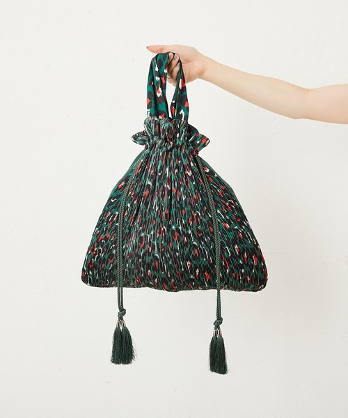 ☆極美品☆イアパピヨネ プリーツ　リバーシブル巾着バッグ　トートバッグ ☆極美品☆イアパピヨネ プリーツ リバーシブル巾着バッグ