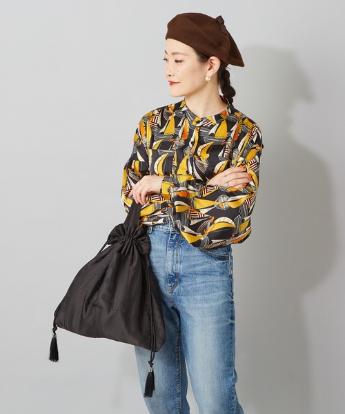 ☆極美品☆イアパピヨネ プリーツ　リバーシブル巾着バッグ　トートバッグ ☆極美品☆イアパピヨネ プリーツ リバーシブル巾着バッグ