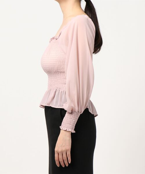 frunco（フランコ）の「シャーリングブラウス（シャツ/ブラウス・レディース・ベージュ/ピンク/ブルー/グリーン/アイボリー・FREE）」の16枚目の写真