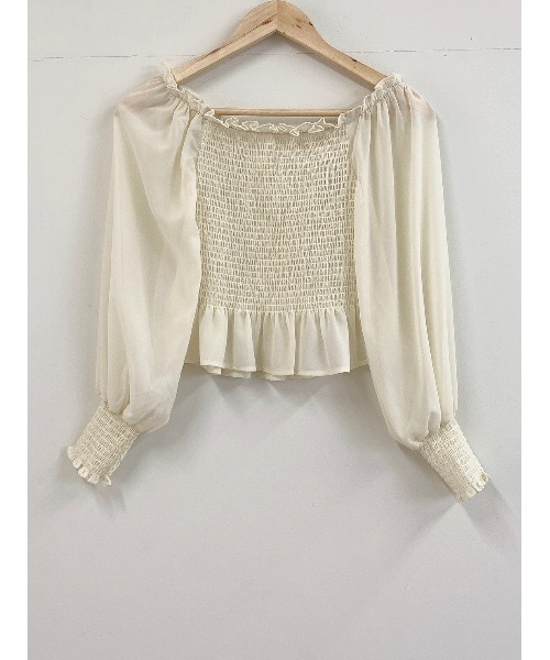 frunco（フランコ）の「シャーリングブラウス（シャツ/ブラウス・レディース・ベージュ/ピンク/ブルー/グリーン/アイボリー・FREE）」の22枚目の写真