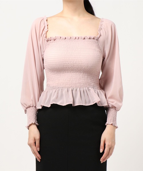 frunco（フランコ）の「シャーリングブラウス（シャツ/ブラウス・レディース・ベージュ/ピンク/ブルー/グリーン/アイボリー・FREE）」の15枚目の写真