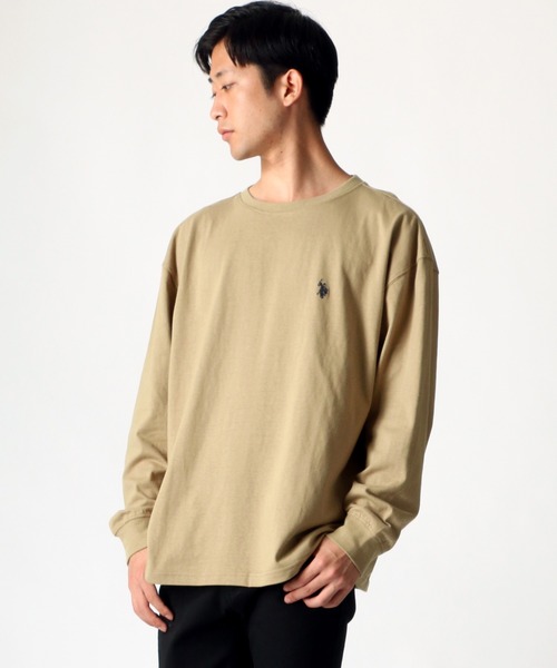 U.S. POLO ASSN.（ユーエスポロアッスン）の「U.S. POLO ASSN./ユーエスポロアッスン ビッグシルエット ロゴ 刺繍 ワンポイント ロングスリーブTシャツ（Tシャツ/カットソー・メンズ・ホワイト/ブラック/ベージュ/ネイビー/ダークグリーン/ブルー・LL/M/L）」の20枚目の写真
