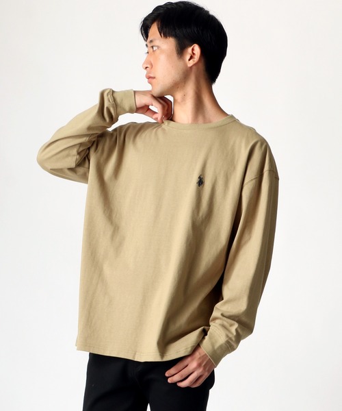 U.S. POLO ASSN.（ユーエスポロアッスン）の「U.S. POLO ASSN./ユーエスポロアッスン ビッグシルエット ロゴ 刺繍 ワンポイント ロングスリーブTシャツ（Tシャツ/カットソー・メンズ・ホワイト/ブラック/ベージュ/ネイビー/ダークグリーン/ブルー・LL/M/L）」の21枚目の写真
