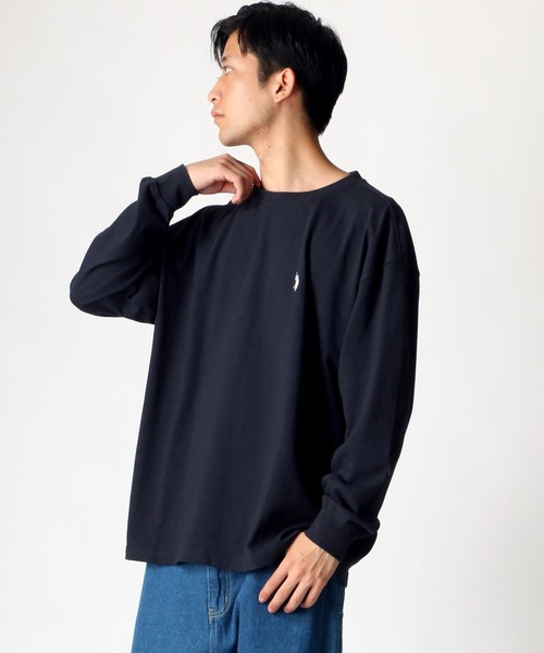 U.S. POLO ASSN.（ユーエスポロアッスン）の「U.S. POLO ASSN./ユーエスポロアッスン ビッグシルエット ロゴ 刺繍 ワンポイント ロングスリーブTシャツ（Tシャツ/カットソー・メンズ・ホワイト/ブラック/ベージュ/ネイビー/ダークグリーン/ブルー・LL/M/L）」の19枚目の写真