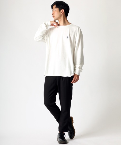 U.S. POLO ASSN.（ユーエスポロアッスン）の「U.S. POLO ASSN./ユーエスポロアッスン ビッグシルエット ロゴ 刺繍 ワンポイント ロングスリーブTシャツ（Tシャツ/カットソー・メンズ・ホワイト/ブラック/ベージュ/ネイビー/ダークグリーン/ブルー・LL/M/L）」の16枚目の写真