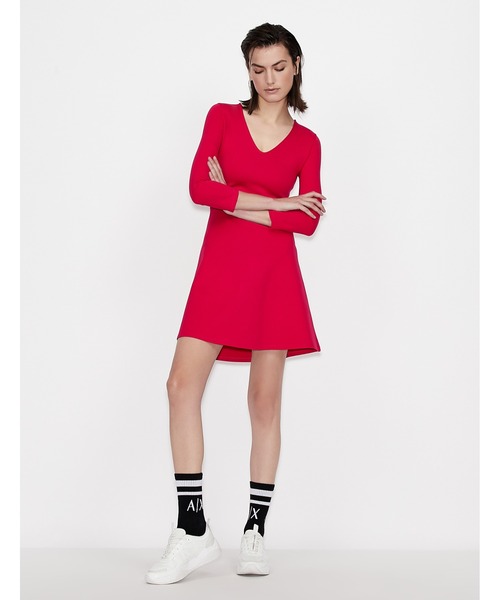 ジョルジオアルマーニ 赤 レッドワンピース ARMANI EXCHANGE