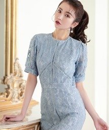 EmiriaWiz 総レースパフスリーブワンピース ビジュー エミリアウィズ emiriawiz（エミリアウィズ）の「Rose lace corset one-piece