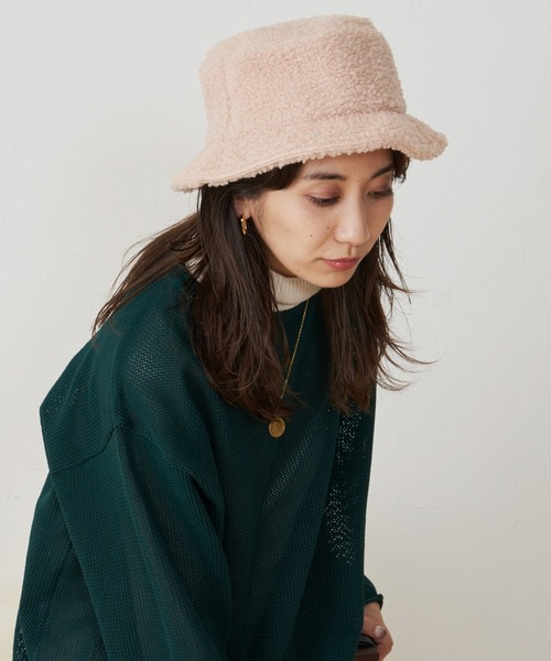 Auntie Rosa Holiday（アンティローザホリデー）の「ボアバケットハット（ハット・レディース・ブラック/ナチュラル・FREE）」の8枚目の写真