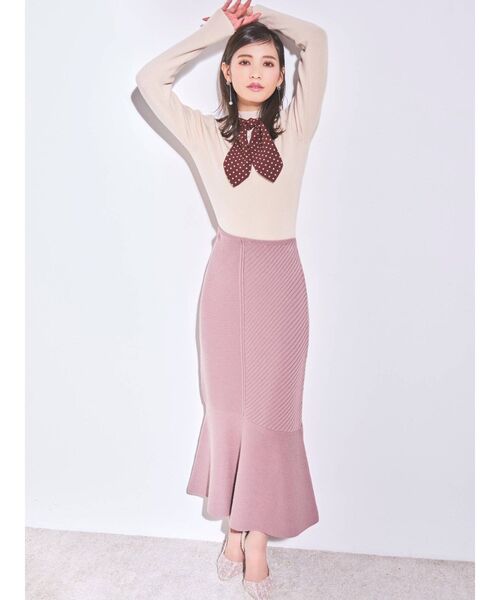 RESEXXY（リゼクシー）の「マーメイドニットスカート（スカート・レディース・ブラック/ベージュ/ピンク・FREE）」の4枚目の写真