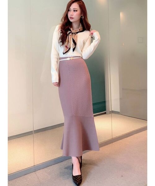 RESEXXY（リゼクシー）の「マーメイドニットスカート（スカート・レディース・ブラック/ベージュ/ピンク・FREE）」の8枚目の写真