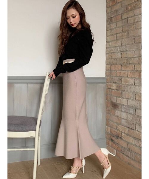 RESEXXY（リゼクシー）の「マーメイドニットスカート（スカート・レディース・ブラック/ベージュ/ピンク・FREE）」の9枚目の写真