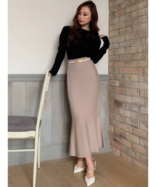 RESEXXY（リゼクシー）の「マーメイドニットスカート（スカート・レディース・ブラック/ベージュ/ピンク・FREE）」の11枚目の写真