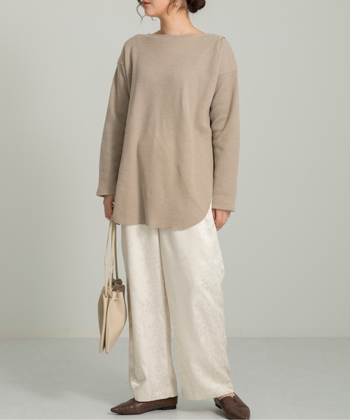 Ambre Neige(アンブルネージュ)の「【裏起毛】バックスリットワッフルプルオーバー/WEB/EC限定商品(Tシャツ/カットソー・レディース・チャコールグレー/ベージュ/オフホワイト・FREE)」の4枚目の写真