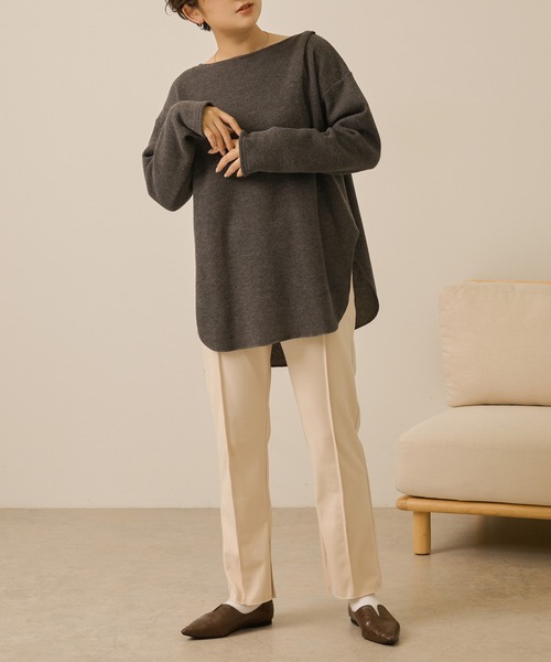 Ambre Neige(アンブルネージュ)の「【裏起毛】バックスリットワッフルプルオーバー/WEB/EC限定商品(Tシャツ/カットソー・レディース・チャコールグレー/ベージュ/オフホワイト・FREE)」の11枚目の写真