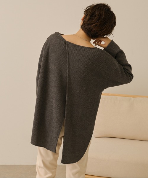 Ambre Neige(アンブルネージュ)の「【裏起毛】バックスリットワッフルプルオーバー/WEB/EC限定商品(Tシャツ/カットソー・レディース・チャコールグレー/ベージュ/オフホワイト・FREE)」の12枚目の写真
