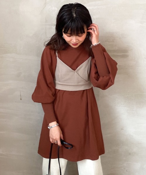 archives（アルシーヴ）の「チュニック＆ビスチェ（ワンピース・レディース・ブラック/ベージュ/グレイッシュベージュ・MEDIUM）」の6枚目の写真