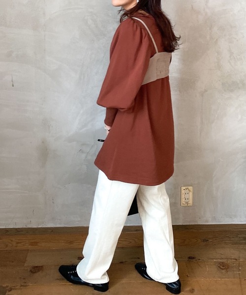 archives（アルシーヴ）の「チュニック＆ビスチェ（ワンピース・レディース・ブラック/ベージュ/グレイッシュベージュ・MEDIUM）」の4枚目の写真