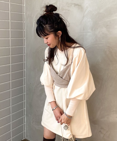 archives（アルシーヴ）の「チュニック＆ビスチェ（ワンピース・レディース・ブラック/ベージュ/グレイッシュベージュ・MEDIUM）」の14枚目の写真