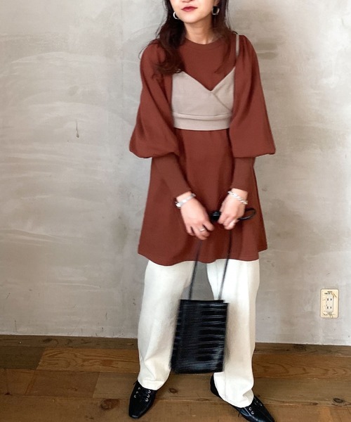 archives（アルシーヴ）の「チュニック＆ビスチェ（ワンピース・レディース・ブラック/ベージュ/グレイッシュベージュ・MEDIUM）」の13枚目の写真