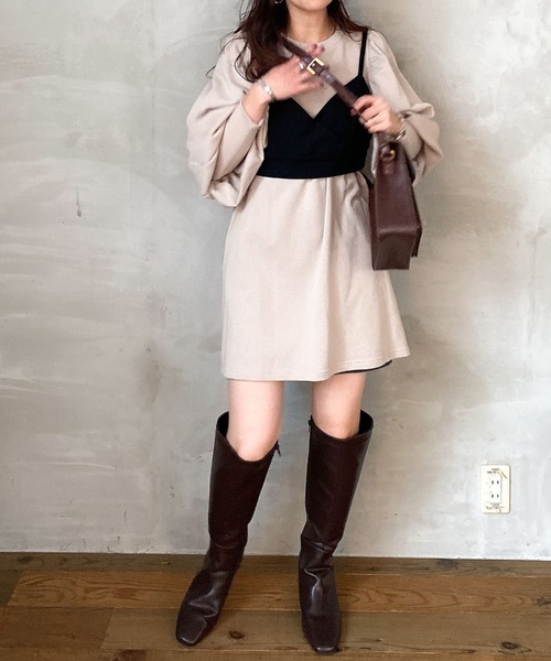 archives（アルシーヴ）の「チュニック＆ビスチェ（ワンピース・レディース・ブラック/ベージュ/グレイッシュベージュ・MEDIUM）」の7枚目の写真