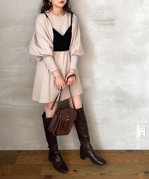 archives（アルシーヴ）の「チュニック＆ビスチェ（ワンピース・レディース・ブラック/ベージュ/グレイッシュベージュ・MEDIUM）」の5枚目の写真