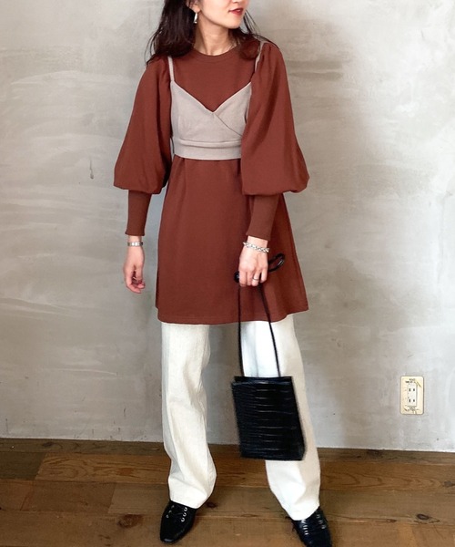 archives（アルシーヴ）の「チュニック＆ビスチェ（ワンピース・レディース・ブラック/ベージュ/グレイッシュベージュ・MEDIUM）」の10枚目の写真