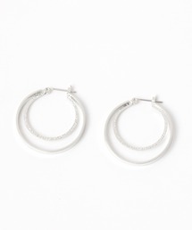made in japanハンドメイド ダブルリングメタルピアス