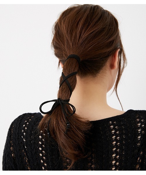 rienda（リエンダ）の「フェイクスエードダブルシィンロープ（ヘアゴム・レディース・ブラック/ブラウン・FREE）」の6枚目の写真