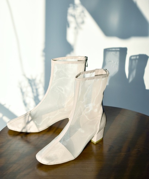 RETRO GIRL（レトロガール）の「シアーショートブーツ（ブーツ・レディース・アイボリー/ブラック・M/L）」の10枚目の写真