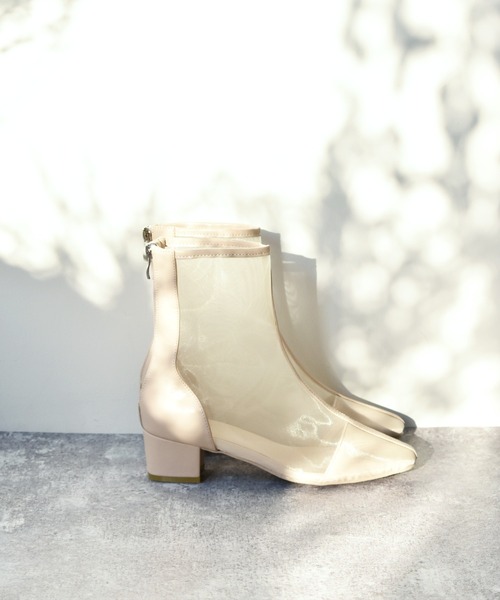 RETRO GIRL（レトロガール）の「シアーショートブーツ（ブーツ・レディース・アイボリー/ブラック・M/L）」の3枚目の写真