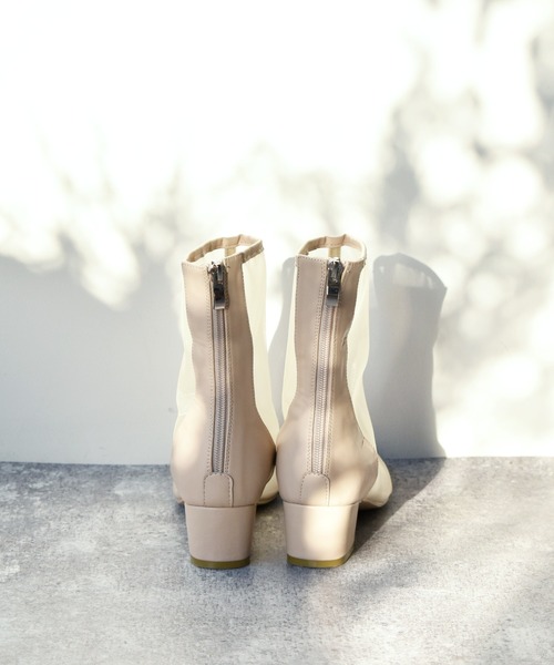 RETRO GIRL（レトロガール）の「シアーショートブーツ（ブーツ・レディース・アイボリー/ブラック・M/L）」の5枚目の写真