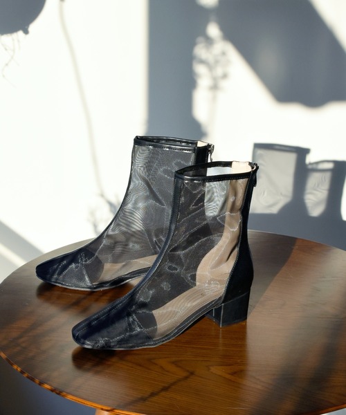 RETRO GIRL（レトロガール）の「シアーショートブーツ（ブーツ・レディース・アイボリー/ブラック・M/L）」の7枚目の写真