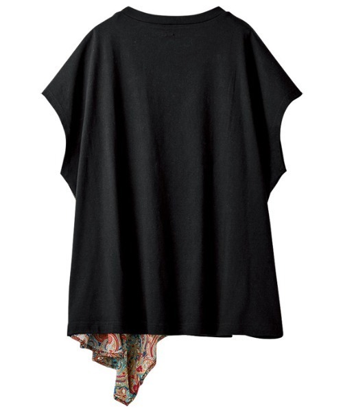 GeeRA(ジーラ)の「柄切替ゆるシルエットTシャツ(Tシャツ/カットソー・レディース・オフホワイト/ブラック・X-LARGE/MEDIUM/LARGE)」の5枚目の写真