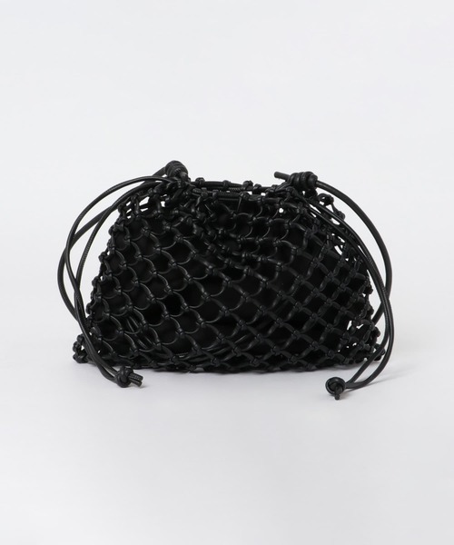 KBF+（ケービーエフプラス）の「KBF+　メッシュ巾着BAG（ショルダーバッグ・レディース・ブラック/アイボリー・ONE）」の8枚目の写真