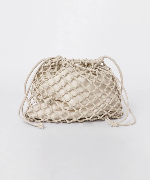 KBF+（ケービーエフプラス）の「KBF+　メッシュ巾着BAG（ショルダーバッグ・レディース・ブラック/アイボリー・ONE）」の9枚目の写真