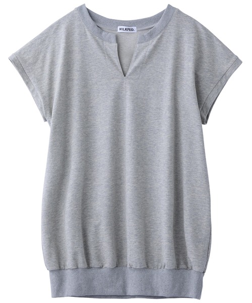 MILKFED.（ミルクフェド）の「SPLIT NECK S/S SWEAT TOP（スウェット・レディース・ベージュ/アッシュ・ONE SIZE）」の11枚目の写真