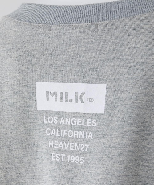 MILKFED.（ミルクフェド）の「SPLIT NECK S/S SWEAT TOP（スウェット・レディース・ベージュ/アッシュ・ONE SIZE）」の12枚目の写真