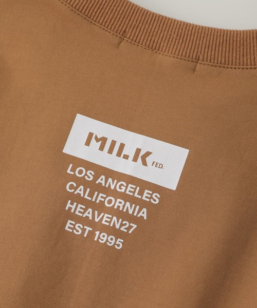 MILKFED.（ミルクフェド）の「SPLIT NECK S/S SWEAT TOP（スウェット・レディース・ベージュ/アッシュ・ONE SIZE）」の7枚目の写真