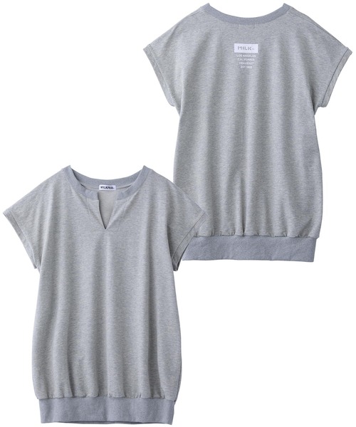 MILKFED.（ミルクフェド）の「SPLIT NECK S/S SWEAT TOP（スウェット・レディース・ベージュ/アッシュ・ONE SIZE）」の17枚目の写真