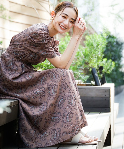N.（N. Natural Beauty Basic）（エヌエヌナチュラルビューティーベーシック）の「【S Size Line】◆ペイズリーギャザーパフワンピース（ワンピース・レディース・ブラウン系その他/グリーン系その他・SMALL/MEDIUM）」の17枚目の写真